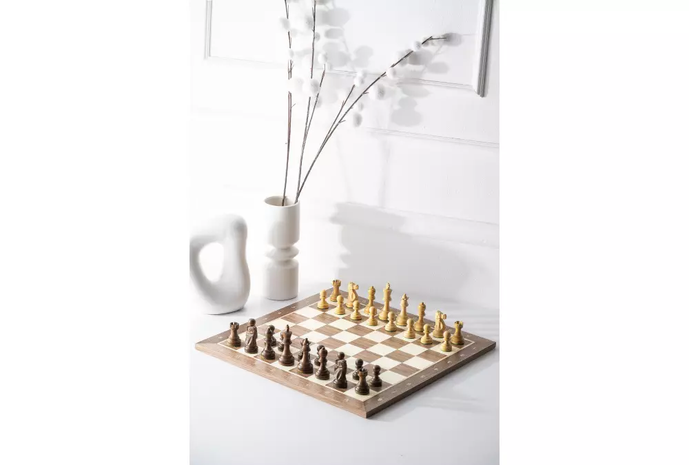 Reykjavik Figuras de ajedrez Acacia/Madera de haya 3,75 pulgadas